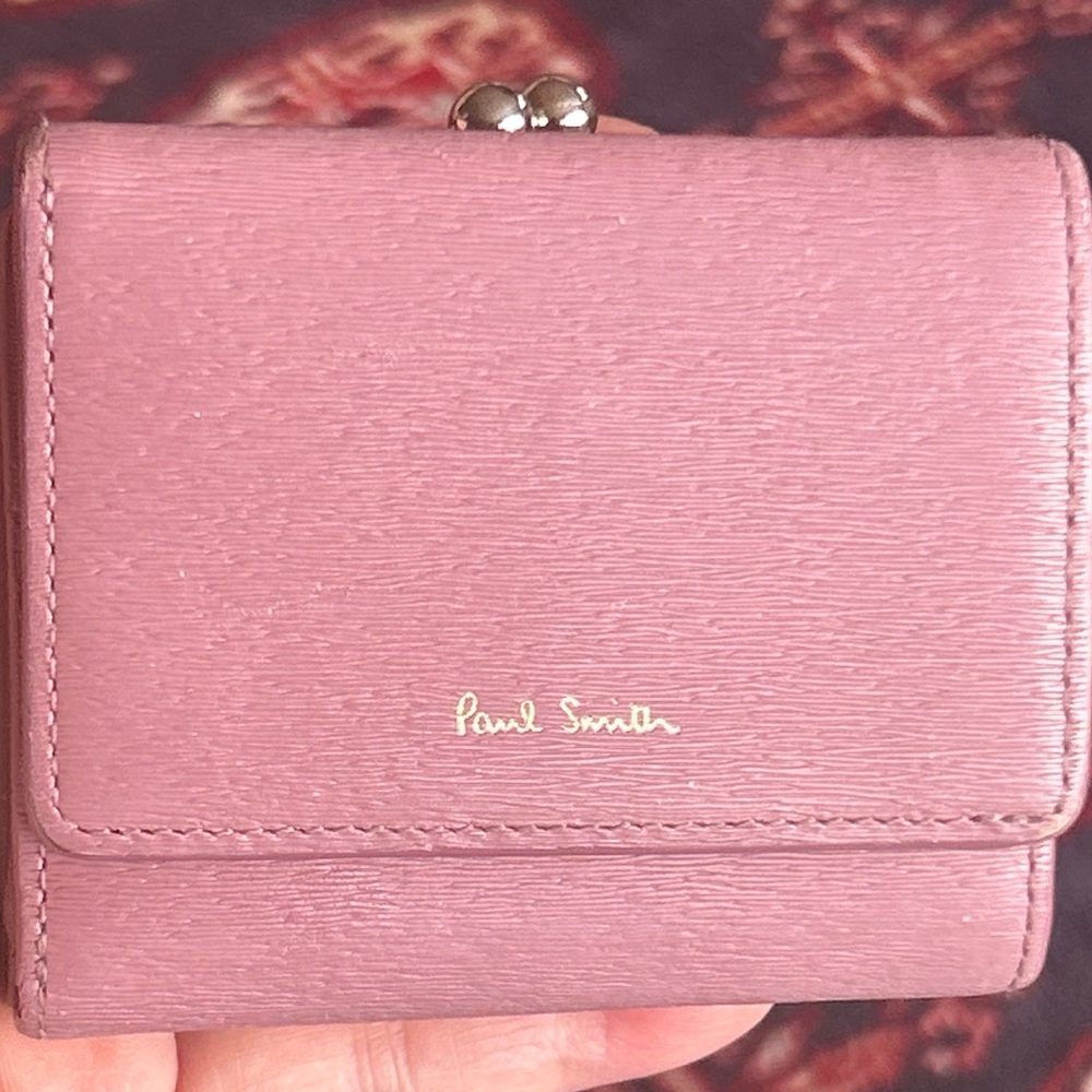 Mint $550 PAUL SMITH of London Lilac Small leather wallet coin purse